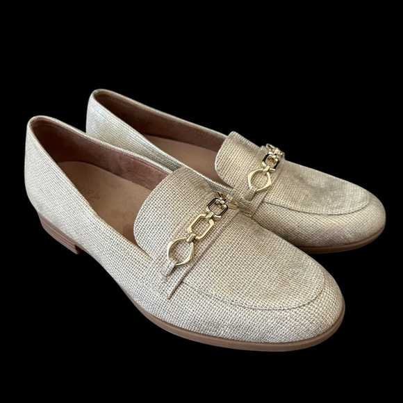 Naturalizer Womens size 9M Mariana Gold Metallic Bit Loafers Comfort Shoes - Picture 1 of 10